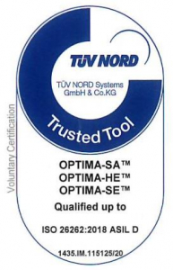 Optima's TUV Nord certification - stamp